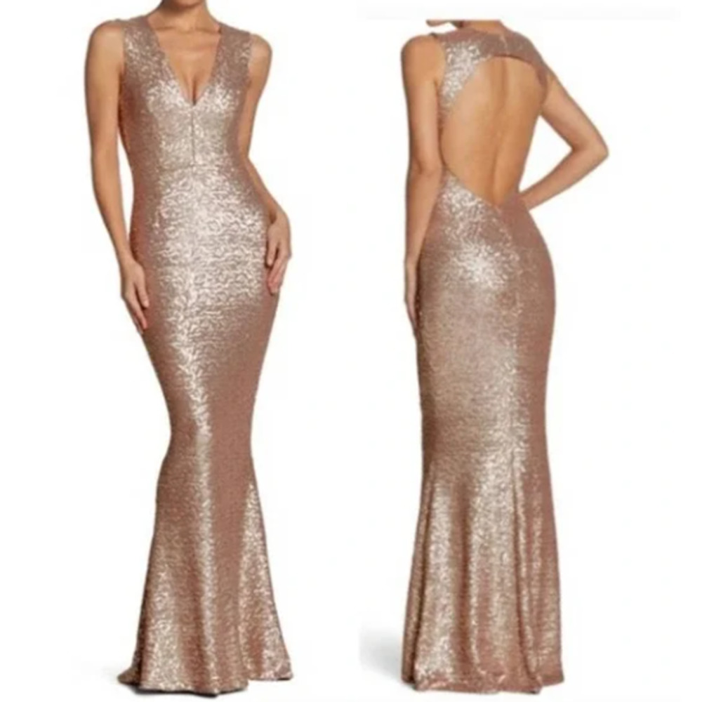 Dress the Population Metallic Gown